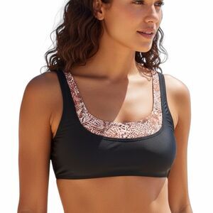 NASTY GAL Women’s Black Animal Print Reversible Bikini Top Size 0